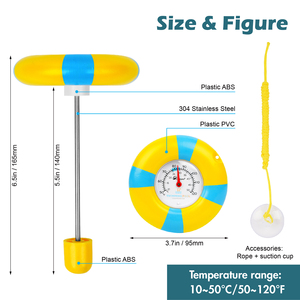Termômetro de piscina flutuante Grande mostrador PVC ABS Termômetro de água durável para piscina Spa <span class=keywords><strong>Pond</strong></span> - Product Image 4