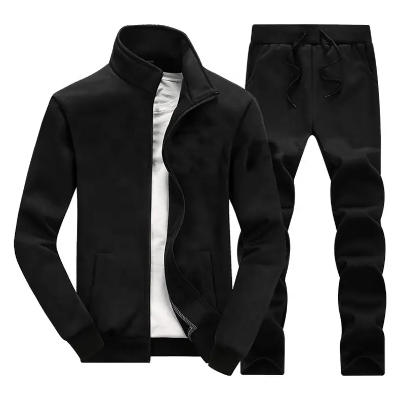 Custom Training Sweatsuits Zwarte Tweedelige Sportkleding Trainingspak Kleding Nikeouds Sport Mannen Jogger Trainingspakken Outfit Set