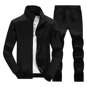 Custom Training Trainings anzüge Schwarz Zweiteilige Sportswear Trainings anzug Kleidung Niedlich Sport Männer Jogger Trainings anzüge Outfit Set