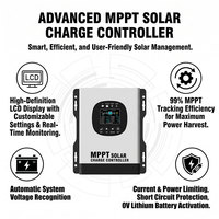 Contrôleur de charge solaire intelligent MPPT 40A 48V avec transformateur toroïdal et détection automatique de tension pour systèmes photovoltaïques commerciaux