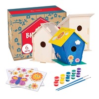 12 nichoirs en bois-Ensemble d'arts et d'artisanat en vrac pour enfants pour filles et garçons-12 kits de nichoirs en bois non finis bricolage