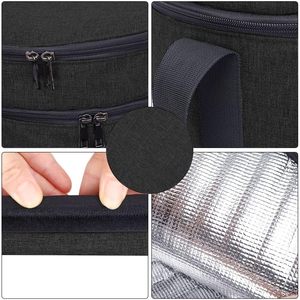 Sac isotherme à 2 compartiments pour repas, avec support pour assiette chaude et saladier, et poignée - Product Image 4