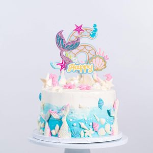 1 Adorno para Pastel de <span class=keywords><strong>Sirena</strong></span> de 6 Años, Decoraciones para Pastel de Cumpleaños Número 6 para Baby Shower, Niños y Niñas, Fiesta Temática Bajo el Mar - Product Image 4