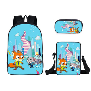 Yüksek Kaliteli Hayvanat Bahçesi Sırt Çantası 3 Parça Set - Sırt Çantası, Okul Çantası, Öğrenci Kalem Kutusu, Küçük Omuz Çantası - Toptan - Product Image 6