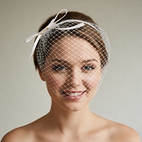 Voile de mariée court en satin élégant YouLaPan, voile en maille européen américain pour les fêtes de mariage MA23