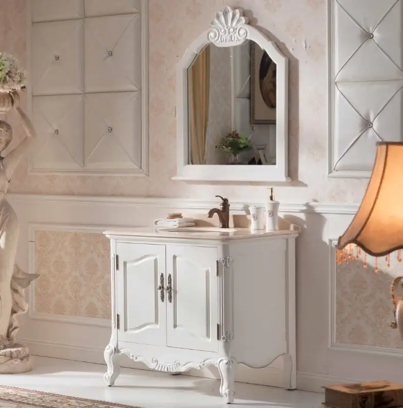 European Standard Classical Style Furniture American Oak Solid Wood Bathroom Cabinet bathroom vanity