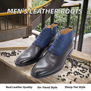 Chaussures de mariage pour hommes en cuir véritable à lacets Sh12010a, mocassins à bout fermé, bottes de bureau et de carrière pour le printemps, taille 47 - Product Image 2
