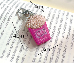 Sáng Tạo Croissant PVC Móc chìa khóa mô phỏng thực phẩm đồ chơi bánh mì kẹp thịt bỏng ngô bánh thực phẩm đồ chơi túi Mặt dây chuyền Keychain - Product Image 4