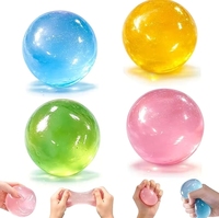 Balle anti-stress extensible en TPR violet de 6 cm, jouet sensoriel à presser, huile de coco, Squishy, pour agents de recrutement