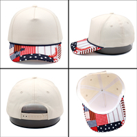 Gorra de Béisbol Personalizada de 5 Paneles, con Cierre a Presión, Diseño Americana con Estampado de Estrellas, Visera Ajustable, Unisex, Estilo Retro