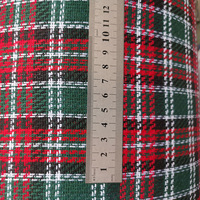 Tissu brocart tissé à carreaux rouges et verts 100 % acrylique résistant à l'abrasion pour filles, garçons, artisanat de Noël, plaid teint en fil