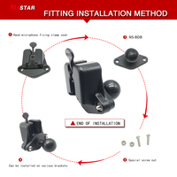 Support de microphone pour talkie-walkie à fixation sur tête, clip avec rotule de 1 pouce, support d'antenne mobile pour radio amateur, support multi-microphone pour Ram