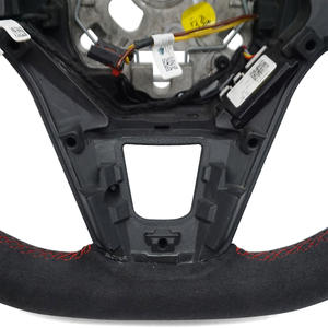 Volante de Cuero Personalizado, Volante de Cuero Genuino Compatible con <span class=keywords><strong>Volkswagen</strong></span> Golf MK8 GTI R Touareg <span class=keywords><strong>ID3</strong></span> Passat Arteon Sports - Product Image 5