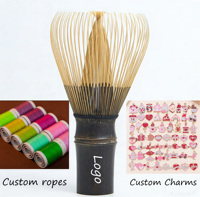 Fouet à Matcha Zen en Bambou Violet Fait Main de Haute Qualité Japonais avec LOGO Personnalisé – Vente en Gros