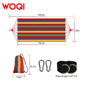 WOQI Hamaca <span class=keywords><strong>de</strong></span> lona <span class=keywords><strong>de</strong></span> algodón ligera portátil para acampar al aire libre Senderismo Viajar Jardín familiar Uso en la <span class=keywords><strong>playa</strong></span> - Product Image 3