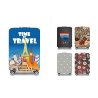 Housse de valise en polyester durable, ajustement élastique et sans couture, résistante à l'eau, lavable, protection contre les rayures, impression personnalisée