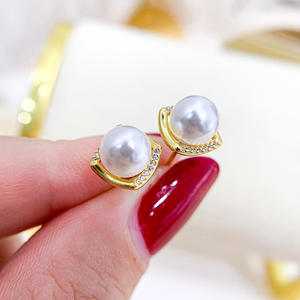 Accessoires en perles DIY 2021, plateau vide pour boucles d'oreilles en argent S925, simple et tendance, crochet d'oreille rond de 6-7 mm avec élégantes boucles d'oreilles en argent - Product Image 1