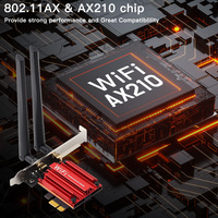 Tarjeta WIFI6 PCIE AX210 AX200 WIFI6E 1800M 3000M 5400M WIFI6 PCIE Tarjeta de Red de Triple Banda