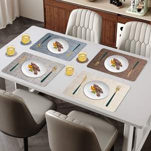 Sous-plat carré en cuir anti-repassage de style moderne, de haute qualité, pour <span class=keywords><strong>table</strong></span> à manger, isolation thermique, réutilisable, pour bols à thé, tapis, coussinets - Product Image 3