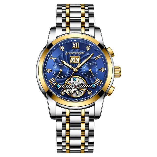 GMS New Design Custom Logo Wholesale Brand Men's Luxury Business Antique Luminous Automatic Mechanical Alloy Silicone 20mm Watch