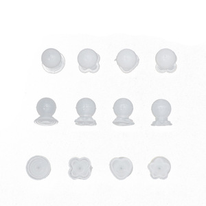Milky White Stone Shaped Soft <b>Rubber</b> <b>Earring</b> <b>Backs</b> Round Four Petal Heart Star Plastic Resin Jewelry Findings - Product Image 5