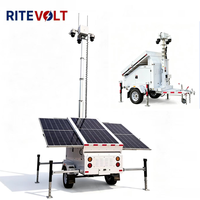 CCTV Mobile Solarbetriebene Kameraanhänger Solar-Überwachungsturm 6-9 Meter Ausziehbarer Elektrischer Mast 2MP PTZ Windfest 117km/h