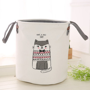 <span class=keywords><strong>Panier</strong></span> de <span class=keywords><strong>rangement</strong></span> pliable en coton, double couche, épais, de haute qualité, rond, pour vêtements sales, jouets d'enfants, de maison - Product Image 5