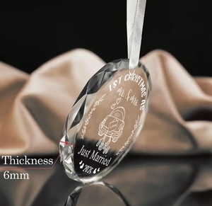 Wholesale Personalized Christmas Tree Decoration Crystal Hanging Ornament with <b>Engraved</b> Logo and Polished Angel Theme - Product Image 3
