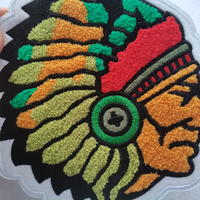 Les patchs brodés en chenille du chef indien acceptent les patchs de broderie en chenille avec logo personnalisé pour les vêtements