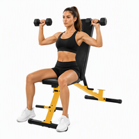 Banc de musculation commercial portable en acier, durable et écologique, multifonctionnel, pour exercices de curl des jambes, style plat, réglable et pliable