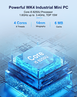 Hystou Intel Core I5-4200U Mini PC Industri Prosesor Dual-Core Dukungan Suhu Luas (-20C 60C) Win11 SSD+HDD