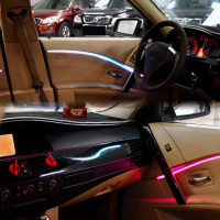 Kit d'éclairage ambiant SJC Car 256 couleurs pour BMW Série 5 E60 modèles 2004-2006, éclairage LED Symphony intérieur, accessoires décoratifs auto