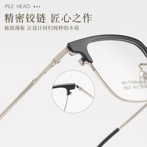 Montures de lunettes en titane Mn, rectangulaires, monture complète, pour hommes, anti-UV, verres en résine 9021, origine Danyang - Product Image 4