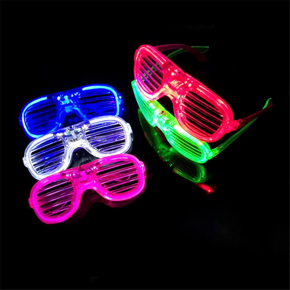 Lunettes LED en plastique en forme de cœur, fil EL, clignotant, jouets lumineux, fête, Rave, Concert