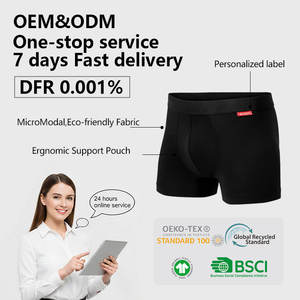 Sous-vêtements en micro-modal pour hommes, ultra doux, respirants, caleçons boxer avec logo à la taille, séchage rapide, écologiques, trunks de luxe - Product Image 1