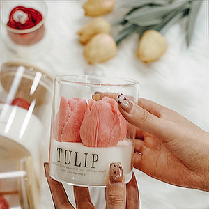 Bougie parfumée à la cire de soja biologique, en verre, faite à la main, décoration de luxe pour la maison, cadeau pour la Saint-Valentin - Product Image 5
