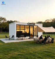 Café en conteneur maritime préfabriqué de 10/20 pieds, café modulaire portable en conteneur, design moderne pour usage extérieur, parc, villa, commerce de détail