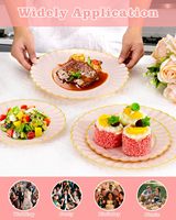 Assiettes en plastique jetables robustes, lot de 200 pièces, pour 25 invités, mariage, anniversaire et usage quotidien