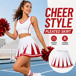 Rok Tenis Logo Kustom untuk Cheerleading Wanita, Skort Lipit dengan Celana Pendek Terpadu, Pinggang Tinggi, Seragam Cheer Atletik, Fleksibel dan Nyaman - Product Image 1