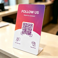 Tarjeta RFID de PVC ISO de 13.56MHz, Impermeable, con Código QR Personalizado, para Compartir en Redes Sociales, Tarjeta de Visita Digital, Tarjeta de Exhibición Vertical para Pagos