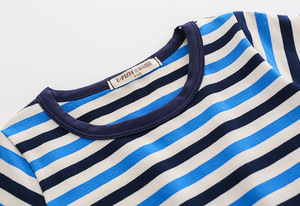 Importateur en gros de produits chinois en Inde, Delhi, t-shirt à manches courtes rayé en coton extensible pour garçon, 100% coton - Product Image 6