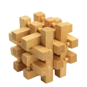 DIY3D木製パズルおもちゃロック組み立てボールキューブチャレンジIQブレインウッドおもちゃゲームキッズ教育おもちゃ