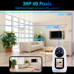 Tris Home - Cámara de Vigilancia para Bebés con Pantalla Panorámica de 360 Grados, 2.4 Pulgadas, 3MP, WIFI, IP, con Seguimiento Automático, Mini CCTV PTZ, Cámara de Seguridad Interior - Product Image 5