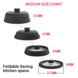 Couvre-plat <span class=keywords><strong>en</strong></span> silicone pliable / Couvercle anti-éclaboussures résistant à la chaleur pour la cuisine / Couvercle de casserole <span class=keywords><strong>en</strong></span> silicone pliable multi-tailles - Product Image 6