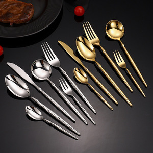 New thép không gỉ búa mô hình Flatware Set bao gồm dĩa và thìa với gương đánh bóng cho Đảng bảng dao kéo - Product Image 1