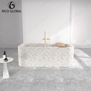 อ่างอาบน้ำหินขัดแบบตั้งอิสระหรูหราอ่างอาบน้ำหินดีไซน์ทันสมัยสำหรับห้องน้ำสุดหรู - Product Image 3