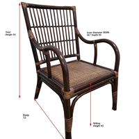 Fauteuil en rotin naturel rétro indonésien, design minimaliste, dossier haut, pour salon de thé et balcon, fauteuil individuel pour usage hôtelier
