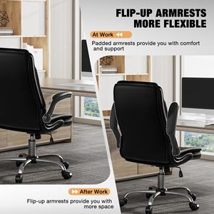 Silla de Oficina Giratoria de Cuero Premium con Diseño de Diamantes, Silla de Computadora Resistente con Doble Capa de Acolchado para Adultos - Product Image 4