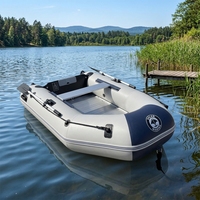 Bateau pneumatique MC2306 pour 2+1 personnes, capacité de 200 kg, bateau à pontons avec plancher en aluminium, compatible avec la pêche en mer, les loisirs et les activités de plaisance, sûr