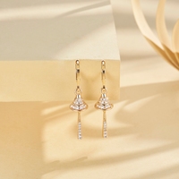 Pendientes de Cadena de Acero Inoxidable con Baño de Oro de 14K, Joyería de Moda Simple, Regalo para Festividades, para Mujer